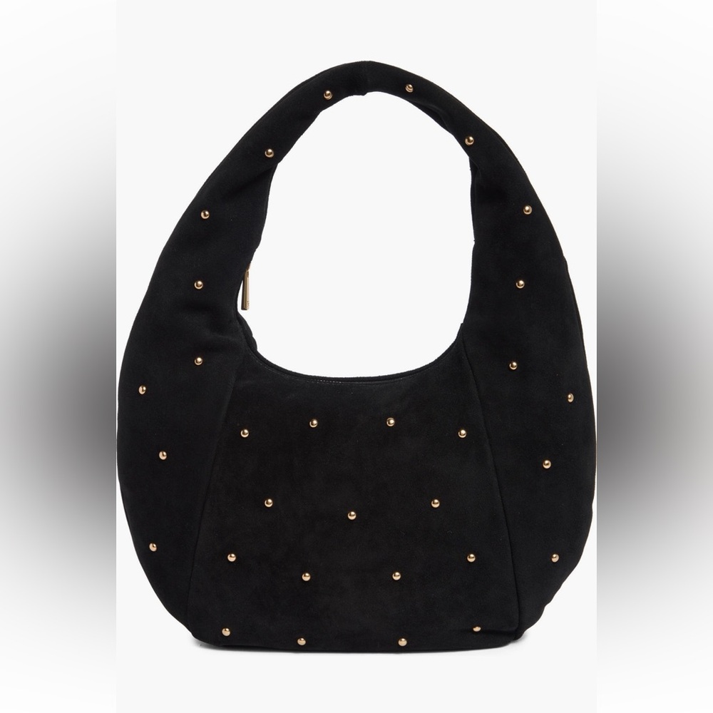 Black Studded Hobo Bag